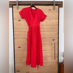 NWOT - Mara Hoffman Red Wrap Dress - XS Worn once! Great shape! Cherry red, Maxi